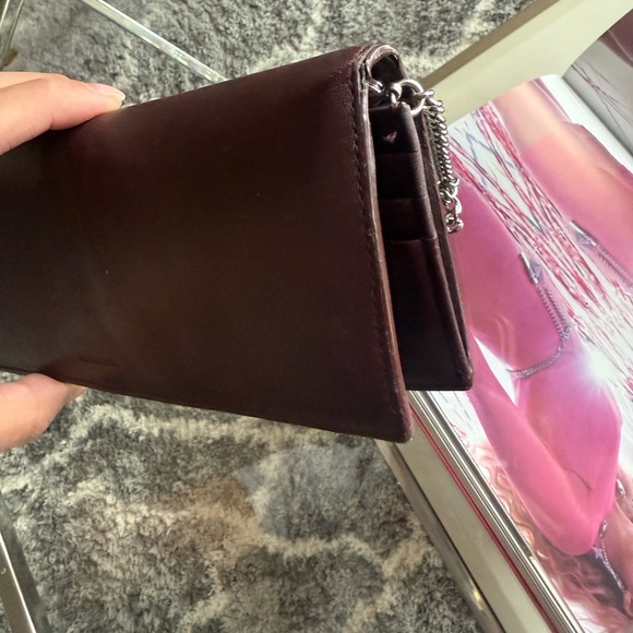 Allsaints Burgundy Wallet with Chain Strap - Picture 5 of 7